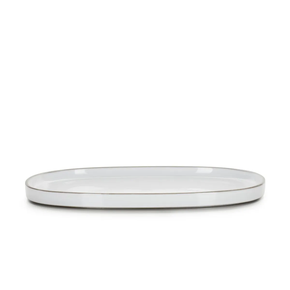 REVOL Assiette plate ovale blanc porcelaine culinaire 35,5x21,8 cm Caractère Discount