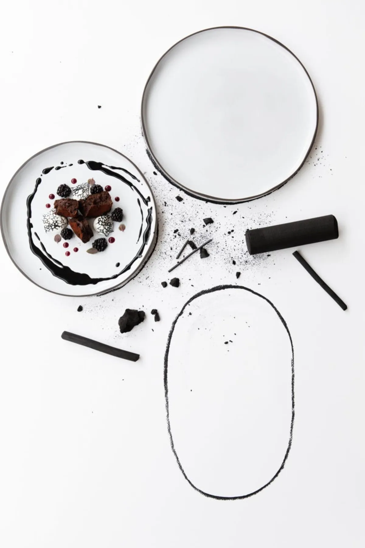REVOL Assiette plate ovale blanc porcelaine culinaire 35,5x21,8 cm Caractère Discount