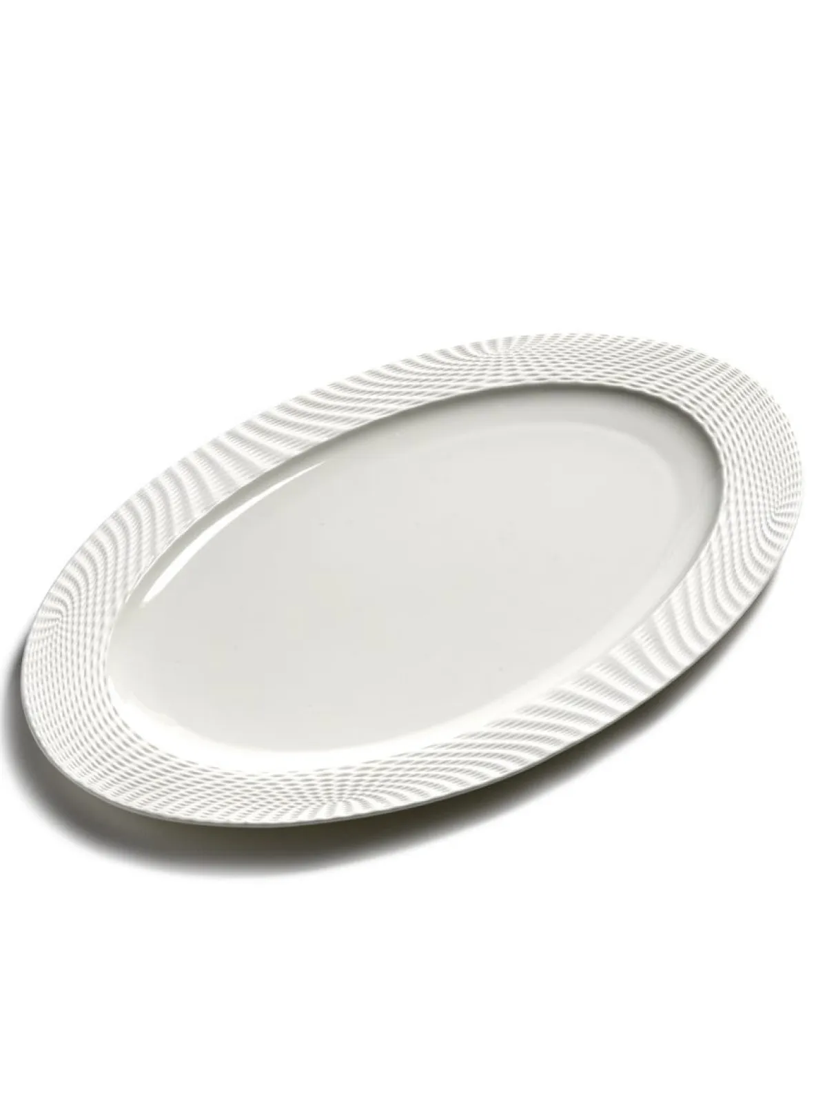 SERAX Assiette plate ovale blanc porcelaine bone china 34x22 cm Nido