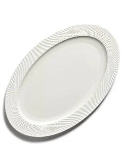 SERAX Assiette plate ovale blanc porcelaine bone china 34x22 cm Nido