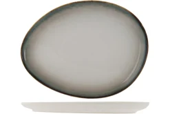 PROOF Assiette plate ovale blanc porcelaine 30x23 cm Akoya Discount