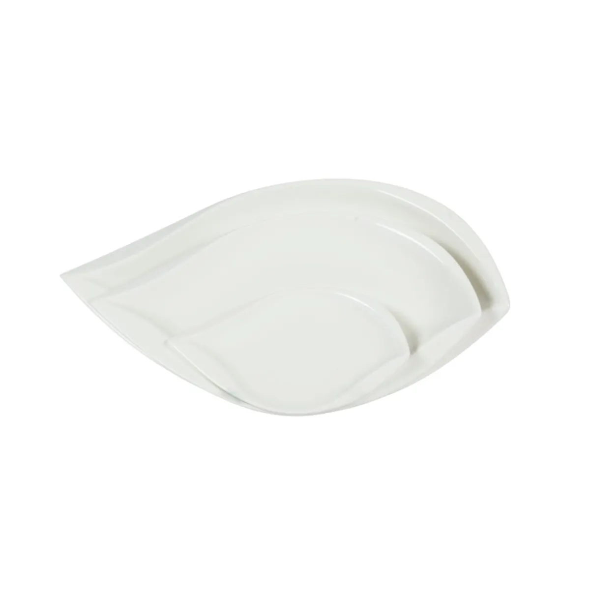 Assiette plate ovale blanc porcelaine 31x18 cm Folia - PRO.MUNDI New