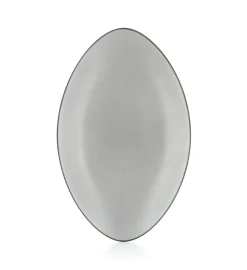 Assiette plate ovale gris porcelaine culinaire 35x22 cm Equinoxe - REVOL New