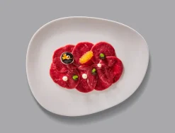 Assiette plate ovale ivoire porcelaine vitrifiée 22,2x18,1 cm Shaped - RAK Hot