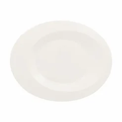 Assiette plate ovale ivoire porcelaine vitrifiée 25,1x20 cm Giro - RAK Discount