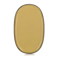 Assiette plate ovale jaune porcelaine culinaire 35,5x21,8 cm Caractère - REVOL