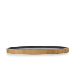 REVOL Assiette plate ovale noir porcelaine culinaire 35x22,9 cm Basalt