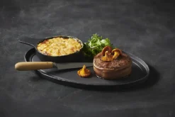 REVOL Assiette plate ovale noir porcelaine culinaire 35x22,9 cm Basalt