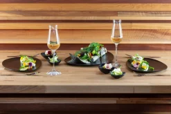 Assiette plate ovale noir porcelaine vitrifiée 22,2x18,1 cm Shaped - RAK Discount