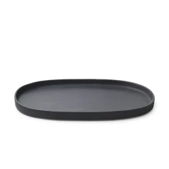 Assiette plate ovale noir porcelaine culinaire 35,5x21,8 cm Caractère - REVOL Outlet