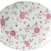 CHURCHILL Assiette plate ovale Rose Chintz Cranberry porcelaine vitrifiée 31,7x25,5 cm Vintage Prints Rose Chintz Outlet