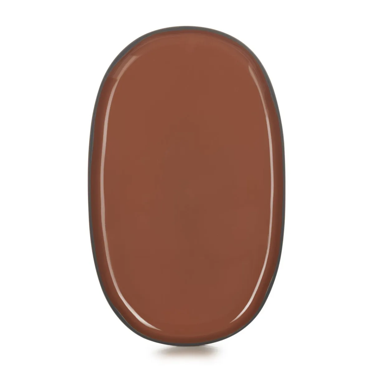 REVOL Assiette plate ovale rouge porcelaine culinaire 35,5x21,8 cm Caractère Clearance