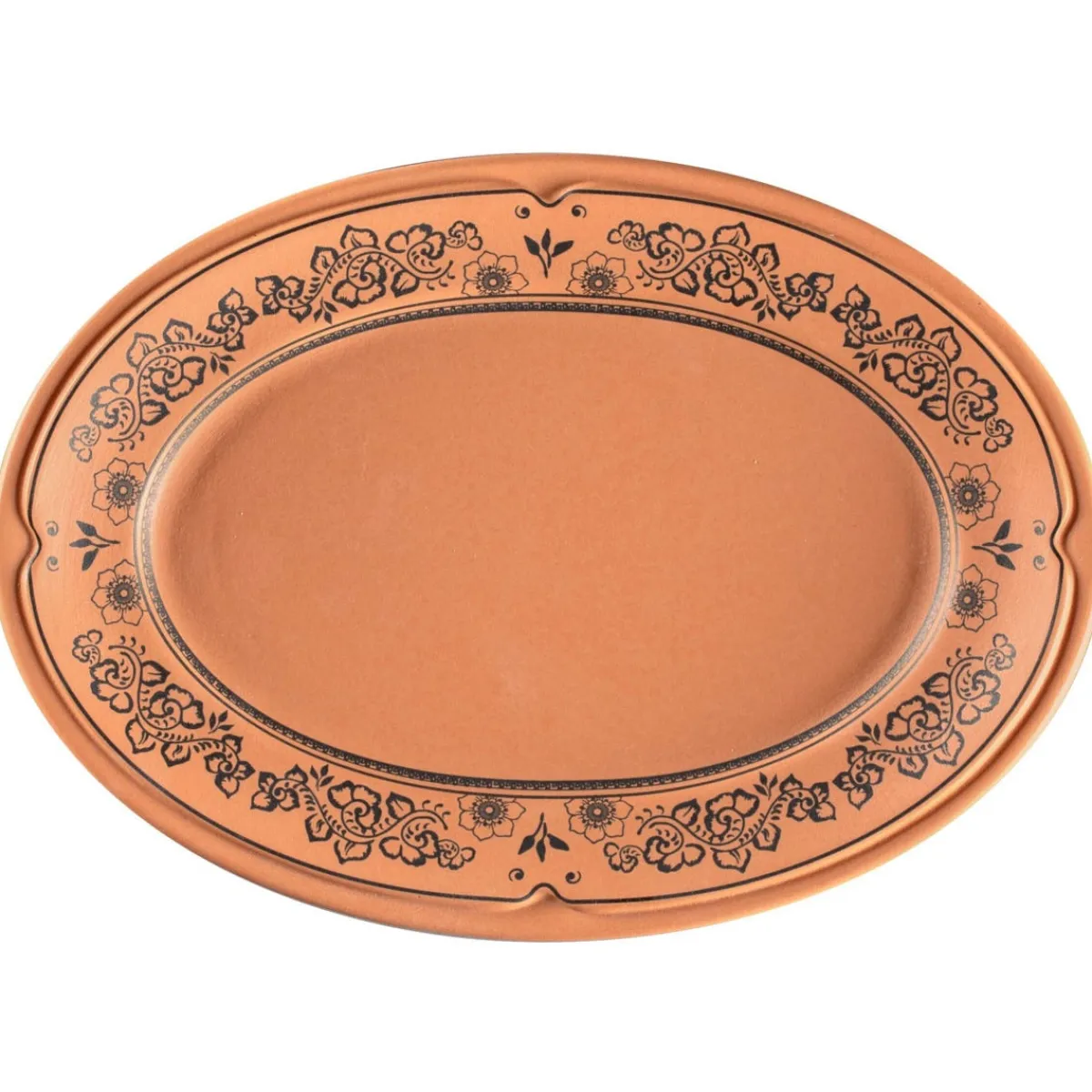 RAK Assiette plate ovale Tero Décor Alexandria porcelaine 32x21 cm Earth Outlet