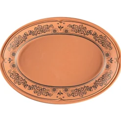Assiette plate ovale Tero Décor Alexandria porcelaine 22x14,1 cm Earth - RAK Clearance