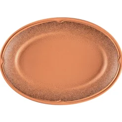 Assiette plate ovale Tero Décor Denia porcelaine 22x14,1 cm Earth - RAK Best