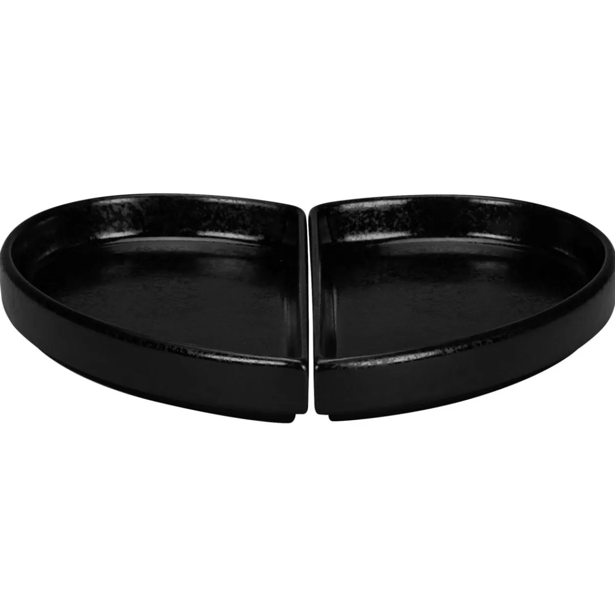 Assiette plate partie gauche noir porcelaine 10x18 cm Cliché - RAK Clearance