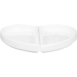 Assiette plate partie gauche blanc porcelaine 10x18 cm Cliché - RAK Best
