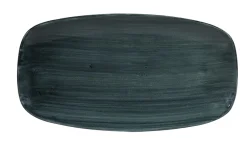Assiette plate rectangulaire Rustic Teal porcelaine vitrifiée 29,8x15,3 cm Stonecast Patina - CHURCHILL Outlet