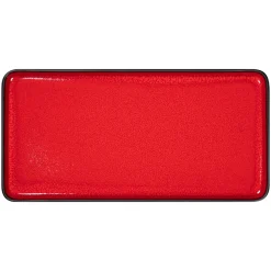 Assiette plate rectangulaire rouge porcelaine 32x16 cm Fractal - RAK Online