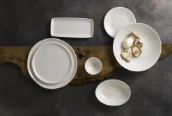 Assiette plate rectangulaire blanc porcelaine 36x17,1 cm Evo Pearl - DUDSON Online