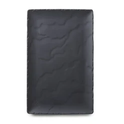 REVOL Assiette plate rectangulaire noir porcelaine culinaire 33x21 cm Basalt Best
