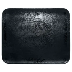 Assiette plate rectangulaire noir porcelaine vitrifiée 33,3x27,2 cm Karbon - RAK Online