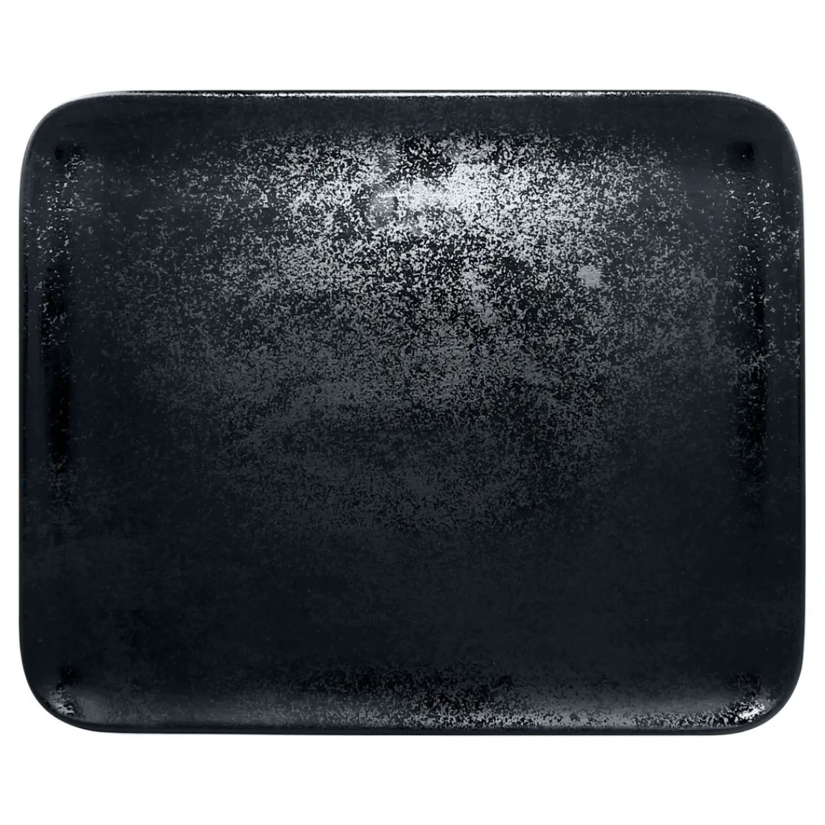 Assiette plate rectangulaire noir porcelaine vitrifiée 33,3x27,2 cm Karbon - RAK Online