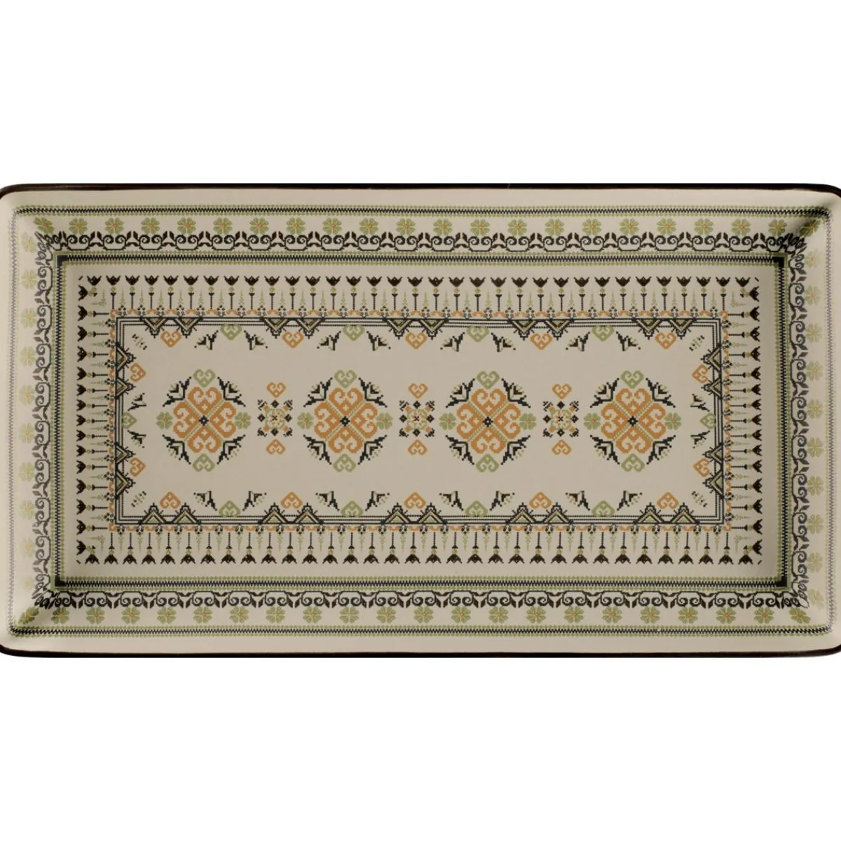 RAK Assiette plate rectangulaire Argila Décor Genoa porcelaine 33,8x18,3 cm Earth Discount