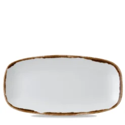 Assiette plate rectangulaire Natural porcelaine vitrifiée 35,5x18,9 cm Harvest - DUDSON New