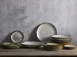 Assiette plate rectangulaire Natural porcelaine vitrifiée 35,5x18,9 cm Harvest - DUDSON New