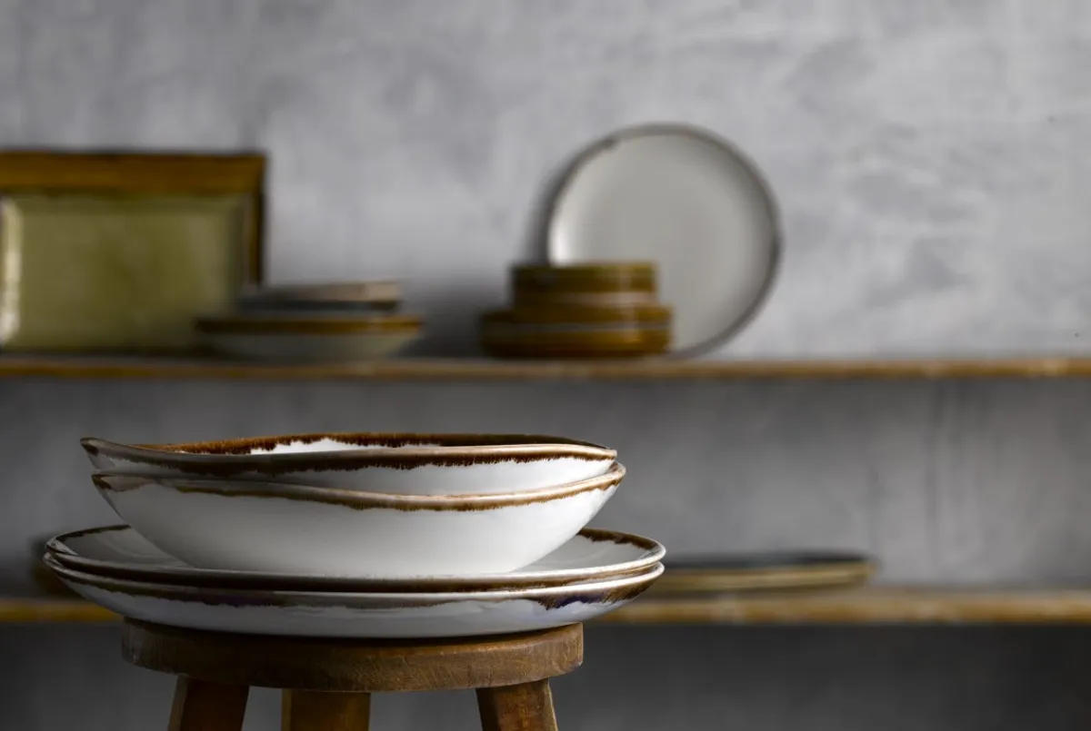 Assiette plate rectangulaire Natural porcelaine vitrifiée 34,5x23,3 cm Harvest - DUDSON Clearance