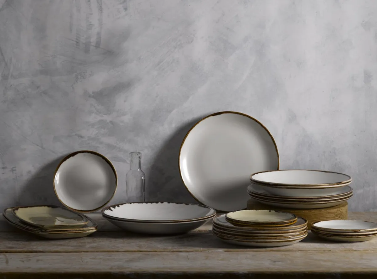 Assiette plate rectangulaire Natural porcelaine vitrifiée 34,5x23,3 cm Harvest - DUDSON Clearance