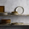 Assiette plate rectangulaire Linen porcelaine vitrifiée 29,8x15,3 cm Harvest - DUDSON New