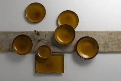 Assiette plate rectangulaire marron porcelaine vitrifiée 35,5x18,9 cm Harvest - DUDSON