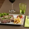 PRO.MUNDI Assiette plate rectangulaire blanc porcelaine vitrifiée 39x25,5 cm Edina Discount