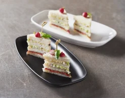 Assiette plate rectangulaire noir porcelaine culinaire 36x15 cm Club - REVOL New