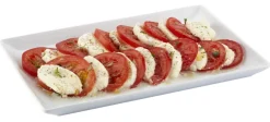 Assiette plate rectangulaire blanc porcelaine vitrifiée 28x18,5 cm Edina - PRO.MUNDI Clearance