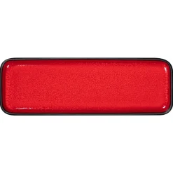 Assiette plate rectangulaire rouge porcelaine 24x8 cm Fractal - RAK Online