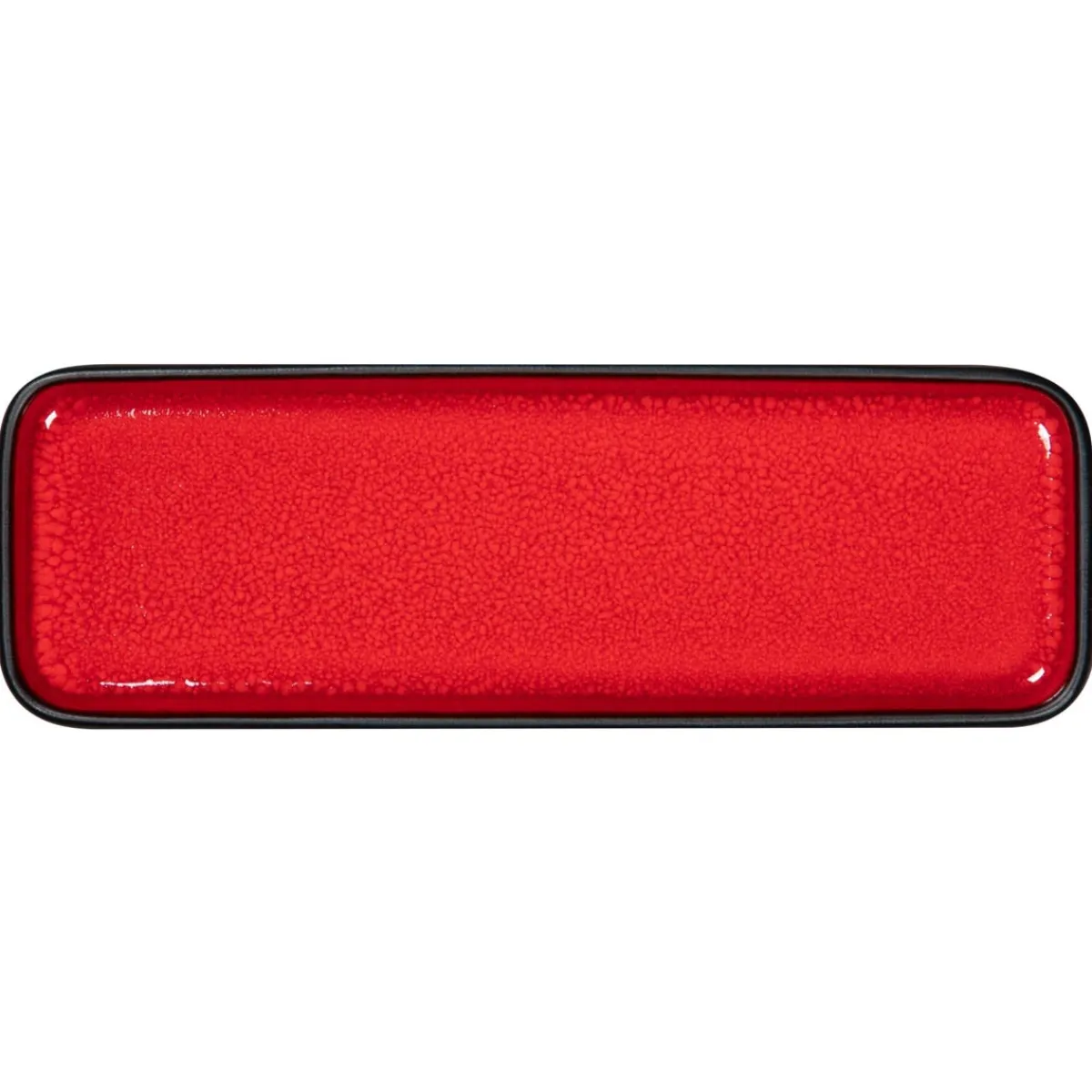 Assiette plate rectangulaire rouge porcelaine 24x8 cm Fractal - RAK Online