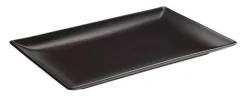 Aucune Assiette plate rectangulaire noir grès émaillé 25x15 cm Bazik Noir Online