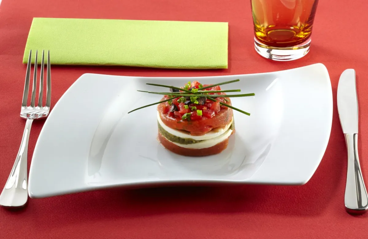 Assiette plate rectangulaire blanc porcelaine 31x26 cm Wing - Aucune New