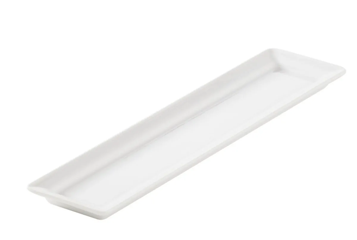 Assiette plate rectangulaire blanc porcelaine culinaire 26,3x13 cm Time Square - REVOL Online