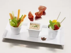 Assiette plate rectangulaire blanc porcelaine culinaire 26,3x13 cm Time Square - REVOL Online