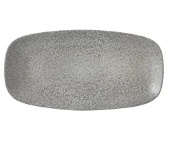 DUDSON Assiette plate rectangulaire gris porcelaine vitrifiée 29,8x15,3 cm Evo Origins