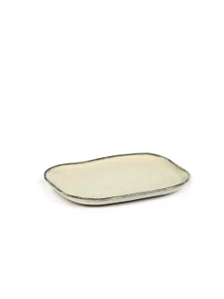 SERAX Assiette plate rectangulaire ivoire grès émaillé 14,5x10,5 cm Merci Discount