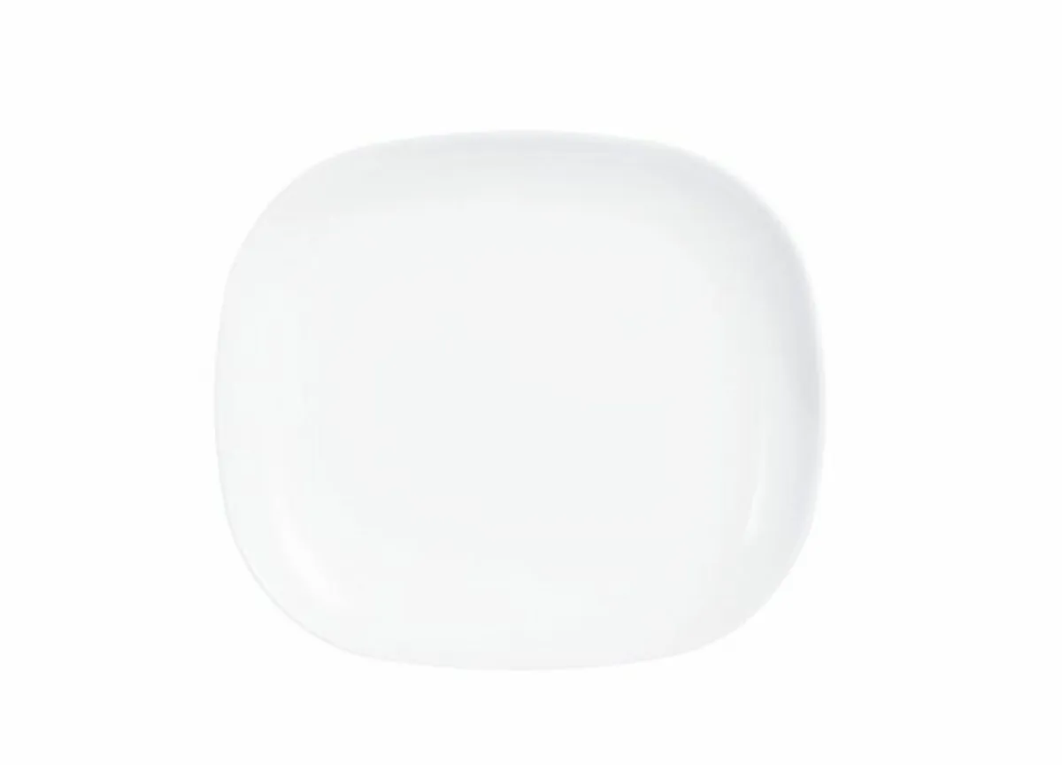 ARCOROC Assiette plate rectangulaire blanc verre opal 21,5x19 cm Evolutions Outlet