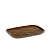 Assiette plate rectangulaire brun grès émaillé 14,5x10,5 cm Merci - SERAX New