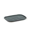 SERAX Assiette plate rectangulaire bleu grès émaillé 23x15 cm Merci Hot