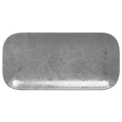 RAK Assiette plate rectangulaire gris porcelaine vitrifiée 22x11 cm Shale Hot