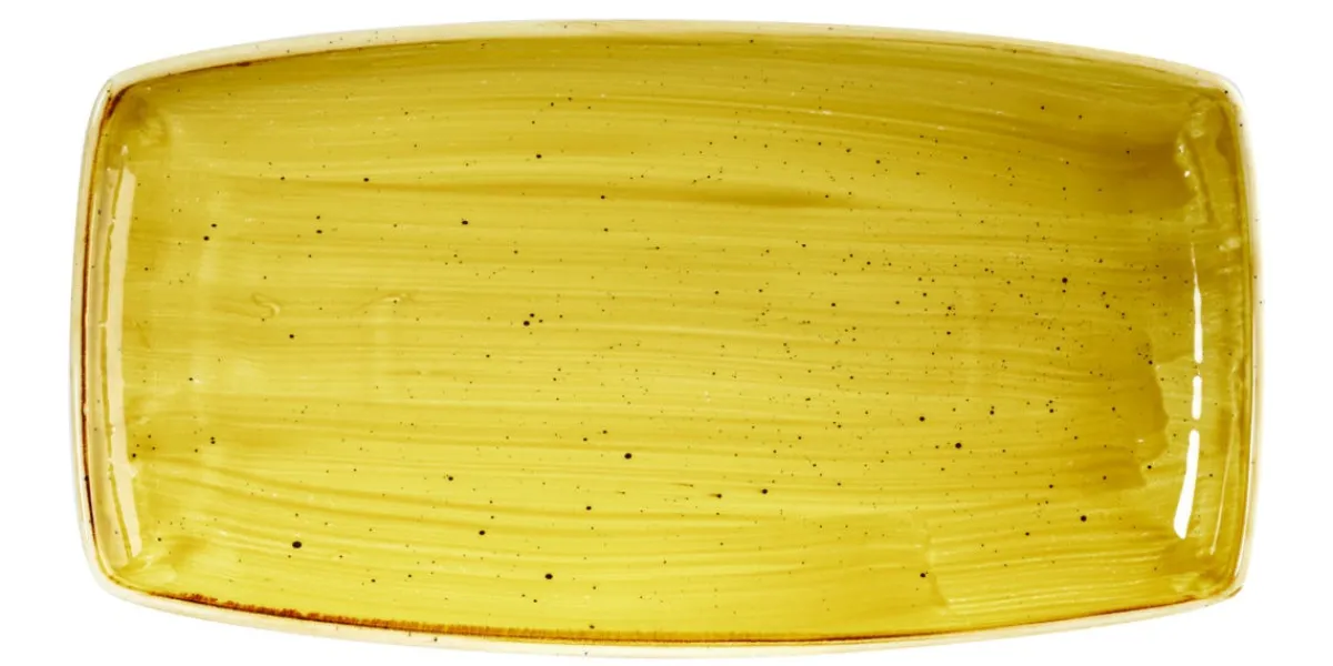 Assiette plate rectangulaire Mustard porcelaine vitrifiée 34,5x18,5 cm Stonecast Mustard - CHURCHILL Sale